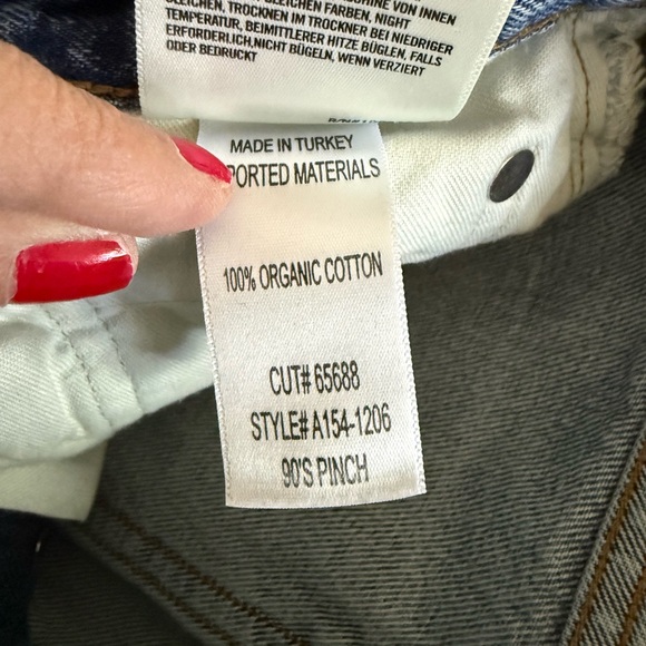 Agolde 90’s pinch high waisted light blue denim cropped button fly jeans 27 - Picture 8 of 9